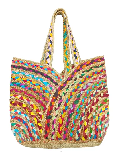Jute and Chindi Unique Multicolor Sling Handbag For Women