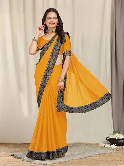 New In Georgette Saree with Blouse piece