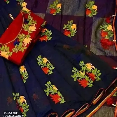 Chanderi Cotton Saree with Blouse piece-thumb0
