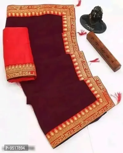 Art Silk Solid Saree with Blouse piece