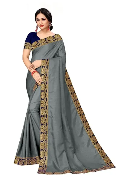 Classic Art Silk Lace Work Sarees with Blouse piece