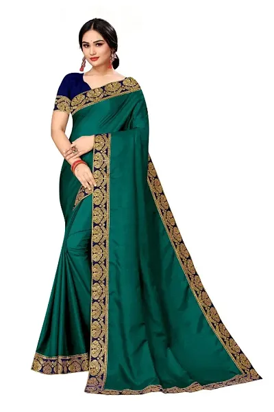 Art Silk Lace Work Saree with Blouse piece