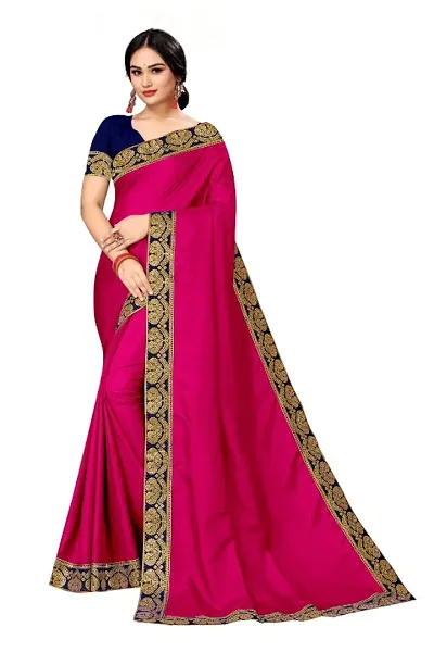 Classic Art Silk Lace Work Sarees with Blouse piece