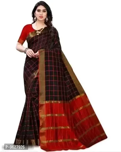 Chanderi Silk Zari Saree with Blouse piece-thumb0