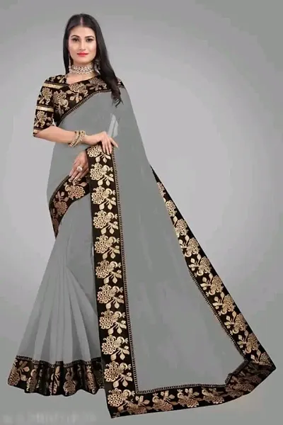 Silk Lace Work Saree with Blouse piece