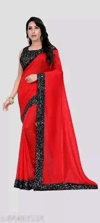 FLOURIOUS Araina Fashion Bollywood Style Designed Sequence Lace Saree With Velvet Unstitched Blouse