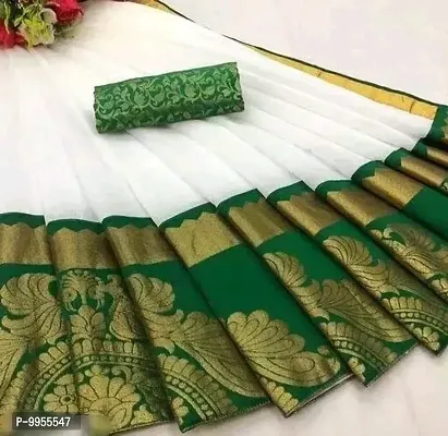 Chanderi Cotton Lace Work Saree with Blouse piece