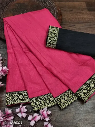 Cotton Silk Lace Work Saree with Blouse piece-thumb0