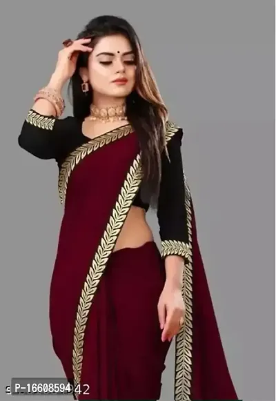 Art Silk Lace Work Saree with Blouse piece