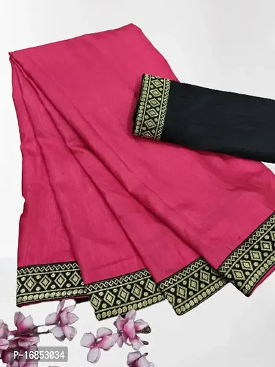 Cotton Silk Lace Work Saree with Blouse piece-thumb0