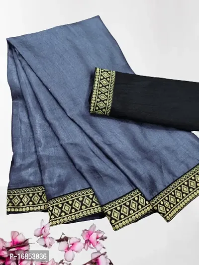 Cotton Silk Lace Work Saree with Blouse piece