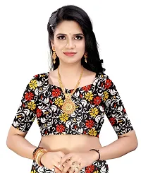 Stylish Black Chanderi Cotton Saree with Blouse piece For Women-thumb1