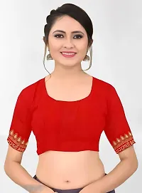 Stylish Red Art Silk Saree with Blouse piece For Women-thumb1