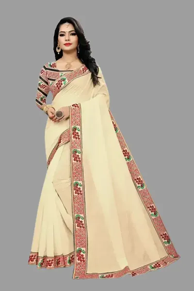 Chanderi Lace Work Saree with Blouse piece