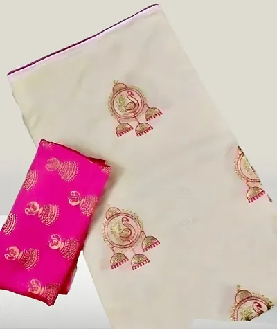 Chanderi Embroidered Saree with Blouse piece