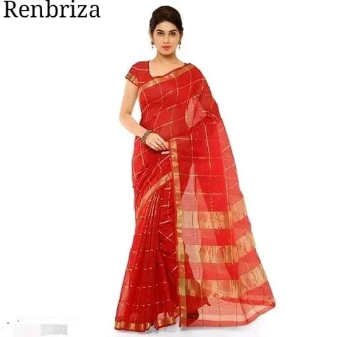 Stylish Cotton Silk Red Printed Saree