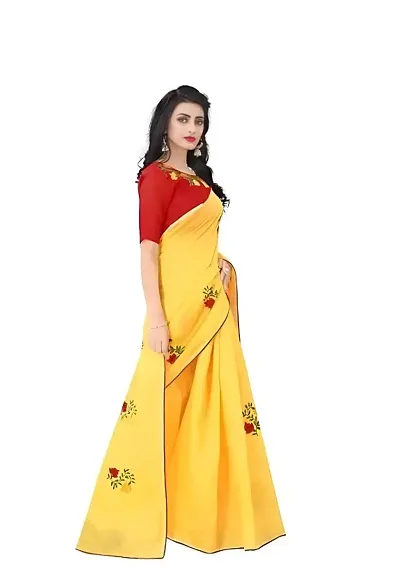 Chanderi Embroidered Saree with Blouse Piece