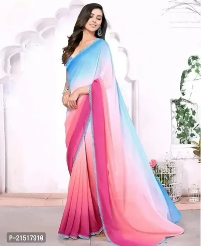 Georgette Printed Saree with Blouse piece