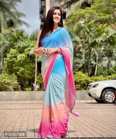 Georgette Printed Saree with Blouse piece