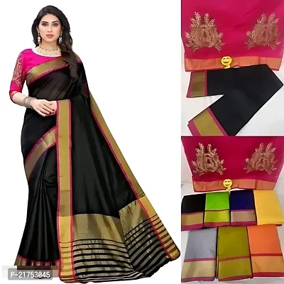 Cotton Silk Woven Design Saree with Blouse piece-thumb0