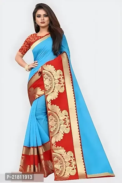 Cotton Silk Woven Design Saree with Blouse piece-thumb0