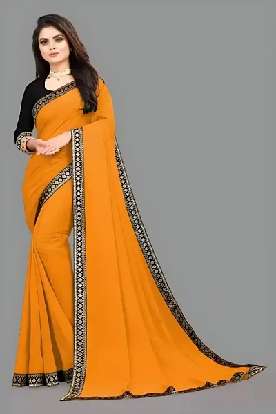 Lace Border Art Silk Sarees with Blouse Piece