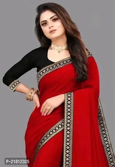 Stylish Maroon Art Silk Saree with Blouse piece For Women-thumb0