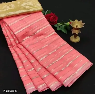 Striped Art Silk Saree with Blouse Piece