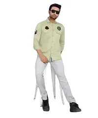 AARADHYA CREATIONS Men's Solid Casual Cotton Blend Fullsleeve Shirt [Green (Modal No:-Shirt-01-Green_Medium).-thumb3