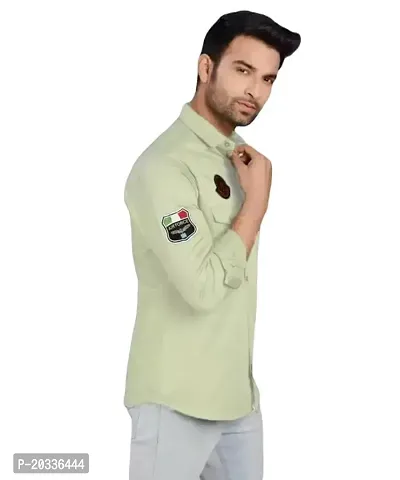 AARADHYA CREATIONS Men's Solid Casual Cotton Blend Fullsleeve Shirt (Green).(Modal No:-Shirt-01-Green_Medium).-thumb2