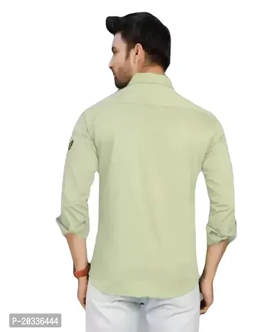 AARADHYA CREATIONS Men's Solid Casual Cotton Blend Fullsleeve Shirt (Green).(Modal No:-Shirt-01-Green_Medium).-thumb3