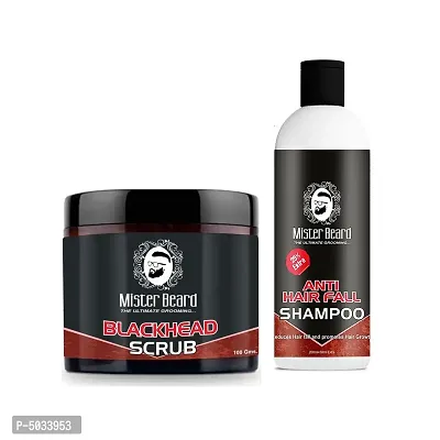 Blackhead Scrub 100gm with Anti Hairfall Shampoo 200ml-thumb0