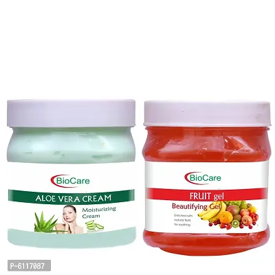 Biocare Aloevera Cream 500 ml With Fruit Gel 500 ml-thumb0