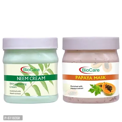 Biocare Neem Cream 500 ml With Papaya Mask 500 ml-thumb0