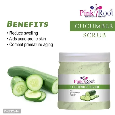 Pink Root Cucumber Scrub With Skin Whitening And Cucumber Extracts - 500 ml-thumb4