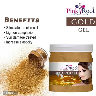 Pink Root Gold Gel Leaf Gel With Jasmine And Gold Leaf Extract - 500 Grams-thumb4