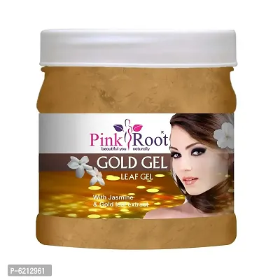 Pink Root Gold Gel Leaf Gel With Jasmine And Gold Leaf Extract - 500 Grams-thumb0