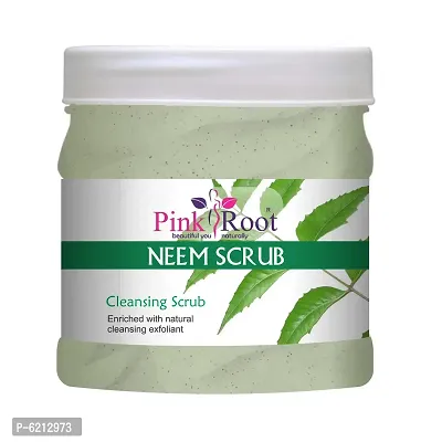 Pink Root Neem Scrub Cleansing Scrub Enriched With Natural Cleansing Exfoliant - 500 ml