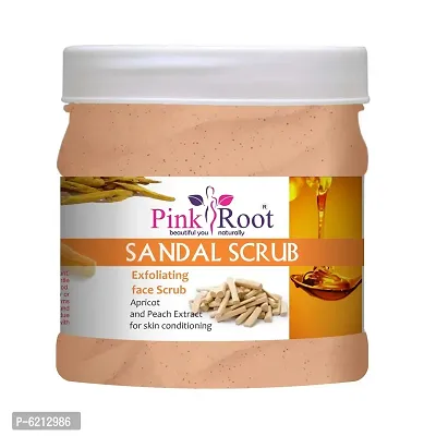 Pink Root Sandal Scrub Exfoliating Face Scrub Apricot And Peach Extract For Skin Conditioning - 500 ml