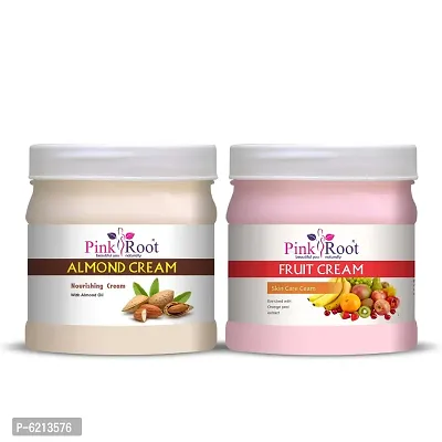 Pink Root Almond Cream 500 Grams with Pink Root Mix Fruit Cream 500 Grams Combo-thumb0