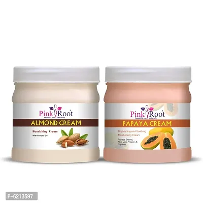 Pink Root Almond Cream 500 Grams with Pink Root Papaya Cream 500 ml Combo-thumb0