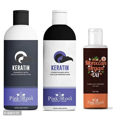 Pink Root Keratin Shampoo Conditioner With Argan Oil 100ml-thumb0