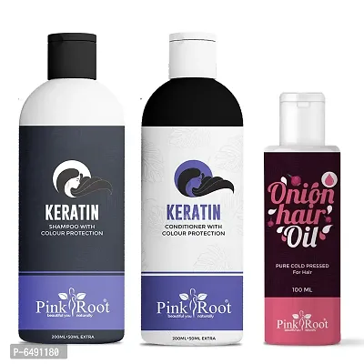 Pink Root Keratin Shampoo Conditioner With Onion Oil 100ml
