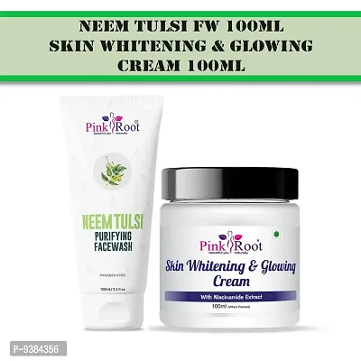 Neem Tulsi Facewash 100ML And Skin Whitening And Glowing Cream 100ML-thumb0