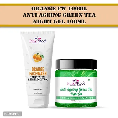 Orange Facewash 100ML And Green Tea Night Gel 100ML-thumb0