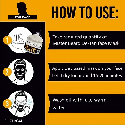 Mister Beard De Tan Mask 100Gm|Clears Impurities, Tan Removal And Sun Damage Cleanses And Removes Dirt And Dead Skin Cells-thumb5