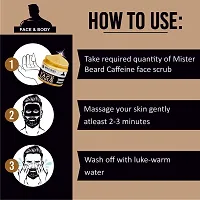 Mister Beard Caffeine Scrub 100Gm|Glowing Skin By Exfoliating It From Dead Cells, Tan, Pollution, Blackheads, Acne And Impurities-thumb4