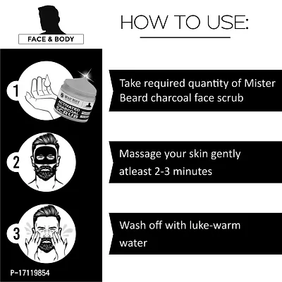 Mister Beard Activated Charcoal Scrub 100Gm|For Deep Exfoliation | Dead Skin Remover | Tan Removal | Blackhead Remover Scrub-thumb5