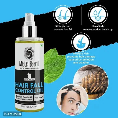 Mister Beard Hair Fall Control Oil Controls Hair Fall. Nourishes Scalp Boosts Hair Growth, Contains Ginger, Rosemary, Thuja Extracts, Non-Sticky Formula, Suitable For Men And Women,100Ml-thumb3