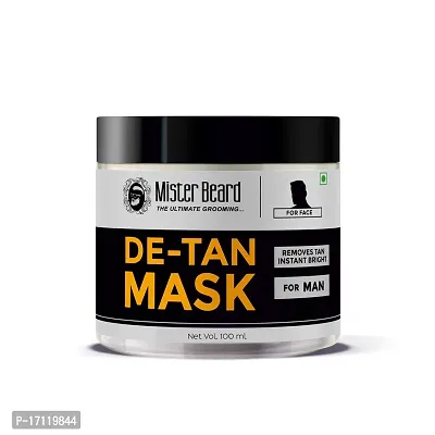 Mister Beard De Tan Mask 100Gm|Clears Impurities, Tan Removal And Sun Damage Cleanses And Removes Dirt And Dead Skin Cells-thumb0